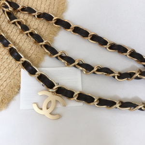 Luxury Womens Belts Chanel Vintage Gold CC Logo Chain Belt A28PP240 AA145708