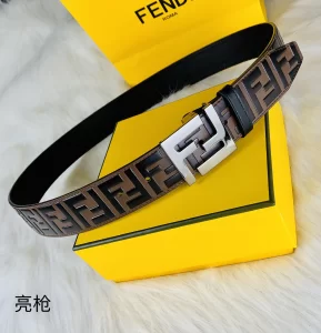 Fendi FF Logo Buckle Leather Belt 38MM 