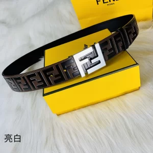 Fendi FF Logo Buckle Leather Belt 38MM 
