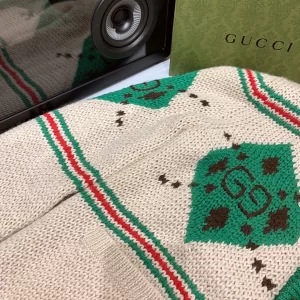 Luxury Womens Clothing Gucci Alpaca Wool Jacquard Cardigan SML A154PP580 AA146114