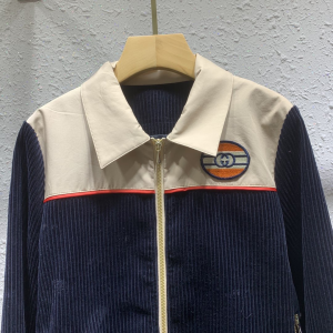 Luxury Womens Clothing Gucci Rib Cotton Velour Zip up Jacket SML A154PP580 AA146119