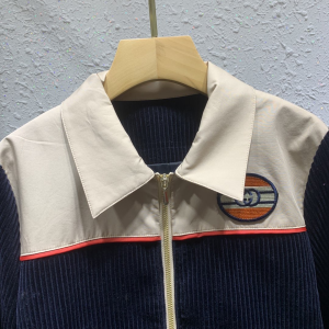 Luxury Womens Clothing Gucci Rib Cotton Velour Zip up Jacket SML A154PP580 AA146119