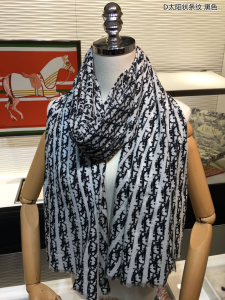 Dior Oblique Cashmere Silk Scarf Black 