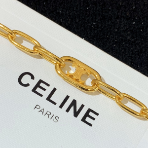 Luxury Womens Jewelry Celine Triomphe Gold Link Necklace A205PP160 AA146206