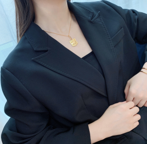 Luxury Womens Jewelry Celine Triomphe Gold Logo Necklace A205PP150 AA146207