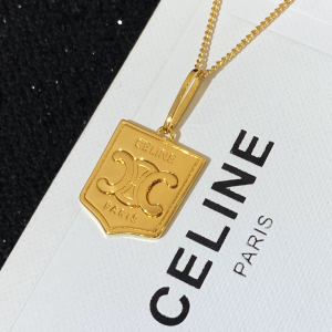 Luxury Womens Jewelry Celine Triomphe Gold Logo Necklace A205PP150 AA146207