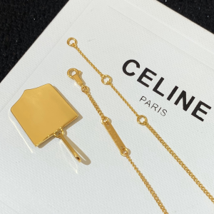 Luxury Womens Jewelry Celine Triomphe Gold Logo Necklace A205PP150 AA146207
