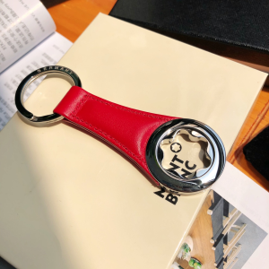 Montblanc Red Leather Key Ring Key Holder 