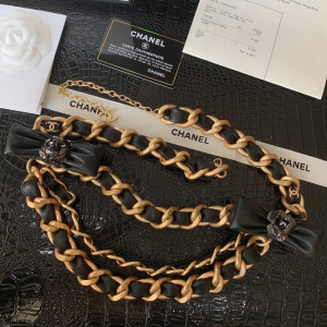 Chanel Chain and Leather Bowknot Belt 
