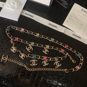 Chanel Crystals CC Logo Chain Belt 