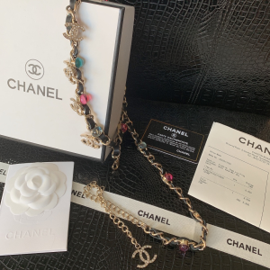 Luxury Womens Belts Chanel Crystals CC Logo Chain Belt A28PP240 AA146307