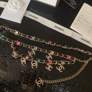 Luxury Womens Belts Chanel Crystals CC Logo Chain Belt A28PP240 AA146307