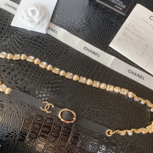 Luxury Womens Belts Chanel Crystals CC Logo Chain Belt A28PP240 AA146308