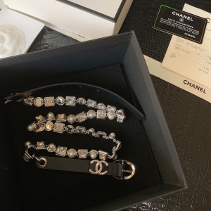 Luxury Womens Belts Chanel Crystals CC Logo Chain Belt A28PP240 AA146309