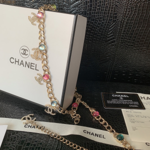 Luxury Womens Belts Chanel Crystals CC Logo Chain Belt A28PP240 AA146310