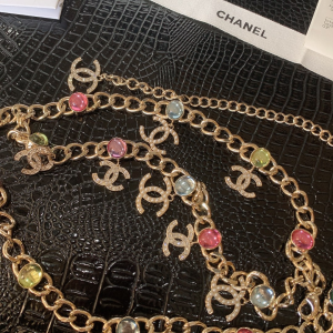 Luxury Womens Belts Chanel Crystals CC Logo Chain Belt A28PP240 AA146310