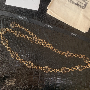 Luxury Womens Belts Gucci Gold Interlocking G Chain Belt A28PP240 AA146315