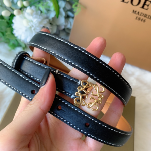 Loewe Anagram Black Calf Leather Belt 10MM 