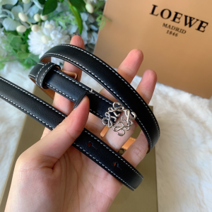 Loewe Anagram Black Calf Leather Belt 10MM 