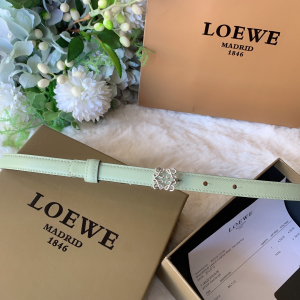 Luxury Womens Belts Loewe Anagram Sky Blue Calf Leather Belt 10MM A28PP240 AA146286