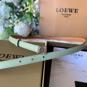 Luxury Womens Belts Loewe Anagram Sky Blue Calf Leather Belt 10MM A28PP240 AA146286