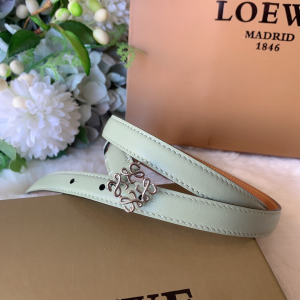 Luxury Womens Belts Loewe Anagram Sky Blue Calf Leather Belt 10MM A28PP240 AA146286