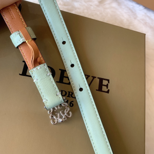 Luxury Womens Belts Loewe Anagram Sky Blue Calf Leather Belt 10MM A28PP240 AA146286