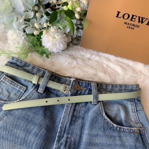 Luxury Womens Belts Loewe Anagram Sky Blue Calf Leather Belt 10MM A28PP240 AA146286