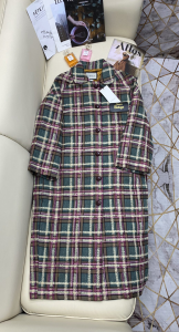 Gucci Tweed Wool Long Coat 