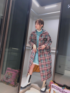 Luxury Womens Clothing Gucci Tweed Wool Long Coat SML A40PP980 AA146363