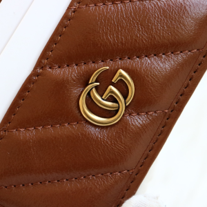 Luxury Womens Wallets Gucci Brown GG Marmont Card Case 443127 10x7CM A09PP130 AA146260