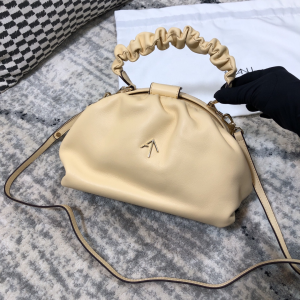 Manu Atelier Ruched Demi XX Shoulder Bag Beige Calfskin Manu Atelier Ruched Demi XX Shoulder Bag Beige Calfskin