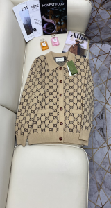 Gucci GG Cotton Wool Cardigan Apricot 