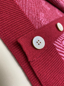 Luxury Womens Clothing Gucci GG Cotton Wool Piquet Cardigan Red SML A130PP480 AA146511