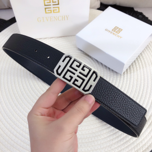 Givenchy 4G Grained Leather Belt Black 34MM 