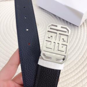 Luxury Mens Belts Givenchy 4G Grained Leather Belt Black 34MM A175PP240 AA146789