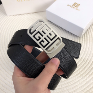 Luxury Mens Belts Givenchy 4G Grained Leather Belt Black 34MM A175PP240 AA146789