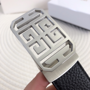 Luxury Mens Belts Givenchy 4G Grained Leather Belt Black 34MM A175PP240 AA146789