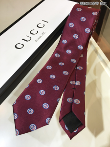 Gucci Interlocking G Silk Tie Burgundy 