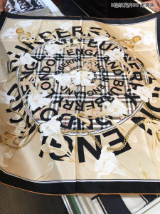 Burberry Check Cashmere Silk Scarf Beige 