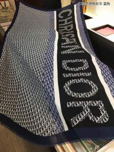 Luxury Womens Scarf Dior Oblique Cashmere Silk Scarf Blue 110x200CM A151PP240 AA146622