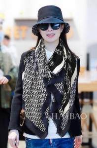 Luxury Womens Scarf Dior Oblique Cashmere Silk Scarf Blue 110x200CM A151PP240 AA146622