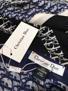 Luxury Womens Scarf Dior Oblique Cashmere Silk Scarf Blue 110x200CM A151PP240 AA146622