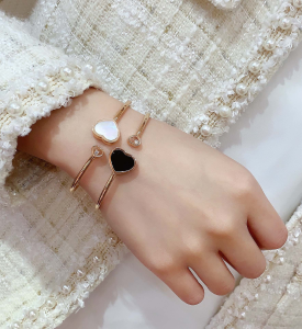 Luxury Womens Jewelry Chopard Happy Hearts Bracelets Black A205PP320 AA146906