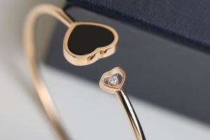 Luxury Womens Jewelry Chopard Happy Hearts Bracelets Black A205PP320 AA146906