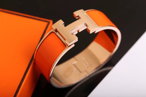 Luxury Womens Jewelry Hermes Clic Clac H Wide Bracelet Orange A205PP240 AA146899