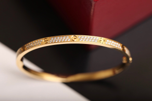 Cartier Love Bracelet Yellow Gold Diamonds Paved 