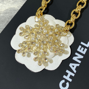 Luxury Womens Jewelry Chanel Crystals Snow Chain Necklaces A205PP280 AA146876