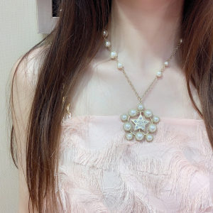 Luxury Womens Jewelry Chanel Gold Star Pearls Necklaces A205PP180 AA146878