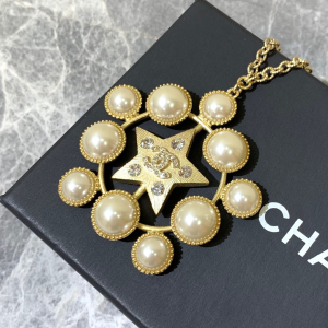 Luxury Womens Jewelry Chanel Gold Star Pearls Necklaces A205PP180 AA146878
